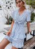 Hippie Blue Floral Printed Mini Dress